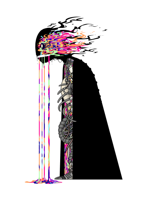 Imitation
Personnage IA ! Son visage vient de tout les rendus bizarre IA de ce type que je vois beaucoup sur Pinterest. Il "vomit" de la couleur sans vraiment aucun sens ou compréhension. Son corps vient de l'idée d'imiter l'humain, et d'avoir un résultat vaguement reconnaissable, mais sans queue ni tête.

Dans la description du projet, il y a marqué "Clan des artistes, clan des IA, ou les deux". J'ai donc fait une participation par clan, j'espère que ce ne sera pas un problème !
Mots-clés: ia