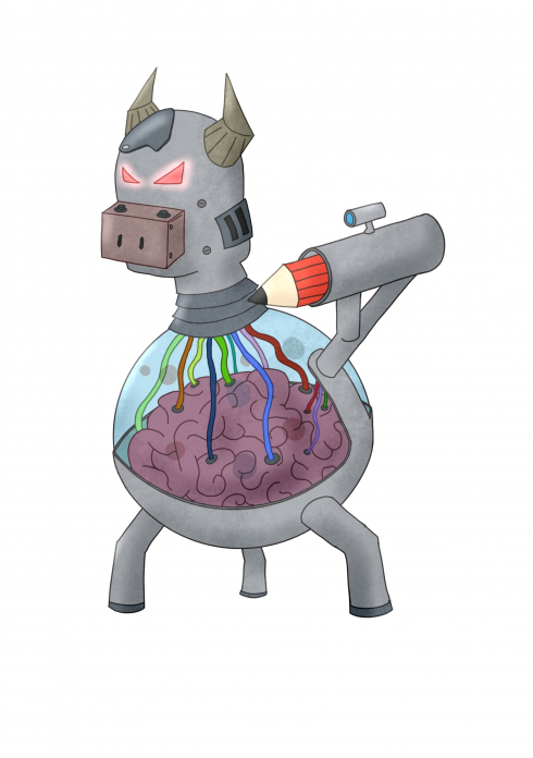 P3t1T_Br0u13
Refonte métallique de mon OC PetitBroute, une petite vache heureuse qui passe ses jours à brouter. Mais corrompue par les vilaines IA, il attaque désormais les artistes ! 
