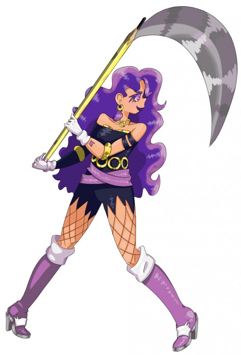 Luna avec une faux crayon
