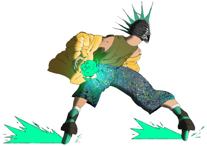 masked graffeur
Et voici venu un combattant graffeur avec de beaux rollers, histoire de rouler sur ces saletés d'ia. En espérant qu'il vous paisent
Mots-clés: roller;masque;oc;graff;bagarre