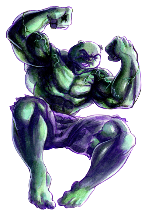 Cochonulk
Héros de mon comics de parodie satirique ( 5 tomes parus) :)
