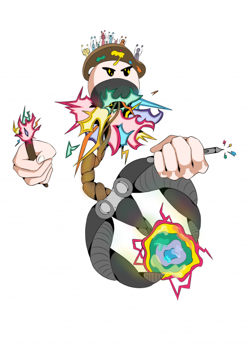 L'énergique Voltartiste
Un être combatif empli d'une énergie créative débordante. Celle-ci tire ses couleurs et sa puissance de l'unique, et des émotions les plus belles et profondes de chaque être humain présent sur cette Terre.
Mots-clés: art digital;créativité collective;énergie créative;couleurs;singularité