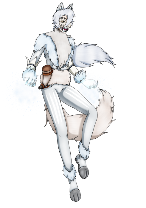 Croc Blanc 
Mon OC de miraculous, possédant le miraculous du Loup Blanc qui lui donne des pouvoirs de l'hiver. Fresque contre l'IA
