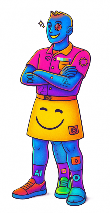 Bêtise artificielle
Une incarnation de ce que les IA font de pire. Rien ne va sur cette création : doigt ou membre en trop, peau qui se confond avec les vêtements et autres incohérences... Il combattra en faveur des IA sans savoir pourquoi car il suit bêtement ce qu'on lui dit de faire (et il le fait mal !)
Mots-clés: IA;logo;intelligence;artificielle