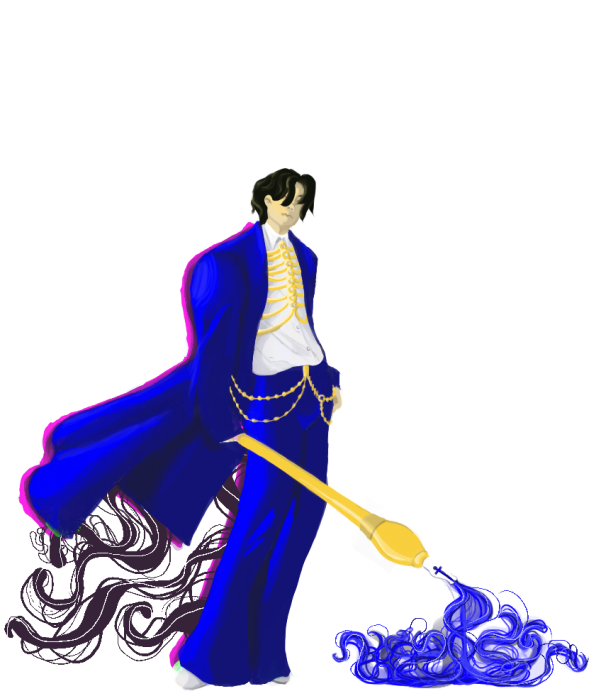 hime_magink participation
personnage original qui représente la noirceur de la création artistique humaine
(j'ai essayé de le retourner pour le mettre dans le bon sens, le camp des artistes, mais je ne sais pas pourquoi ça ne marche pas)
